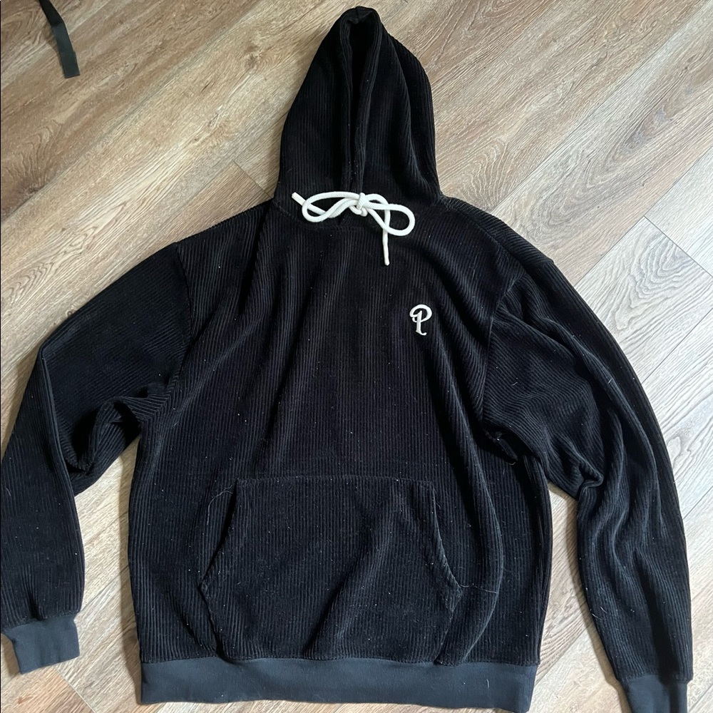 Men’s black corduroy politics hoodie XXL